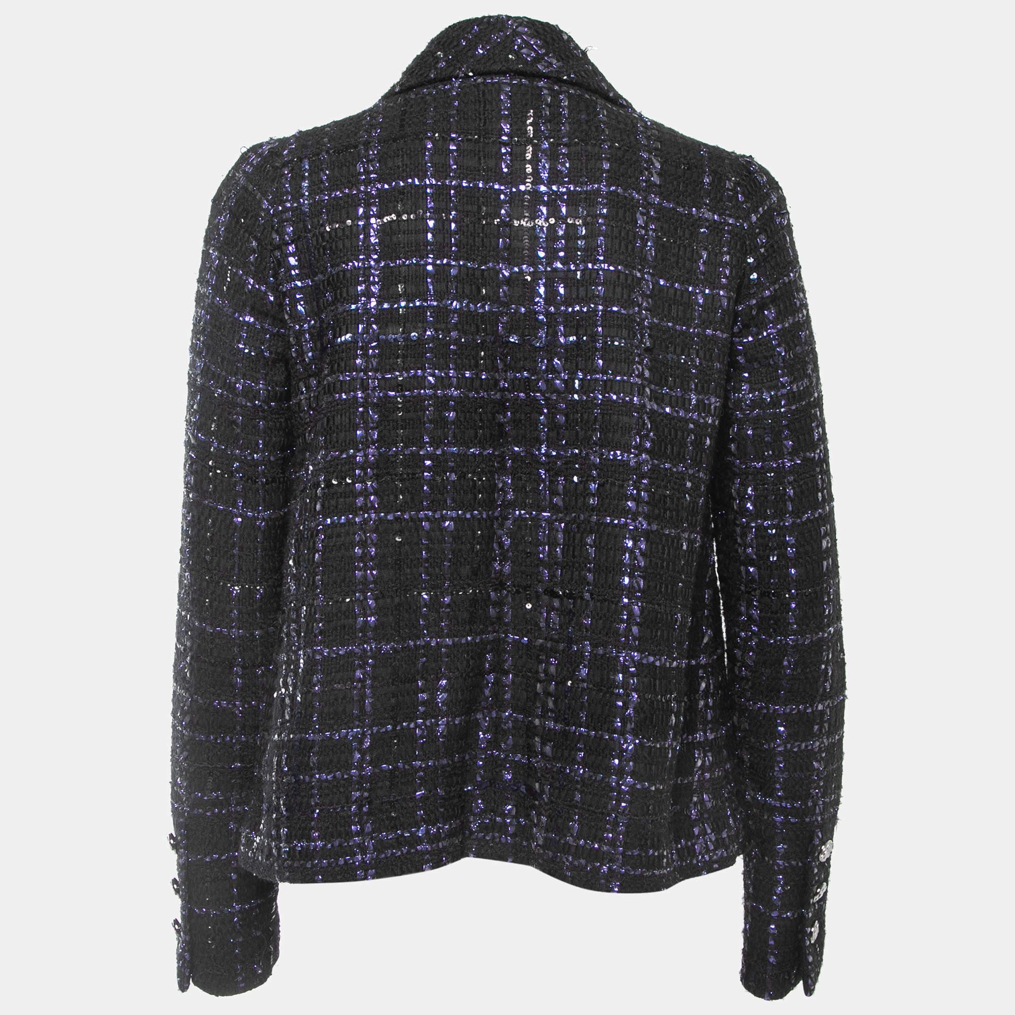 Women's or Men's Chanel New 2022 Fall Black Lesage Tweed Jacket