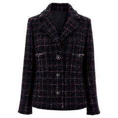 CHANEL New 2022 Iconic Black Tweed Jacket with CC Sequin Buttons 36 FR