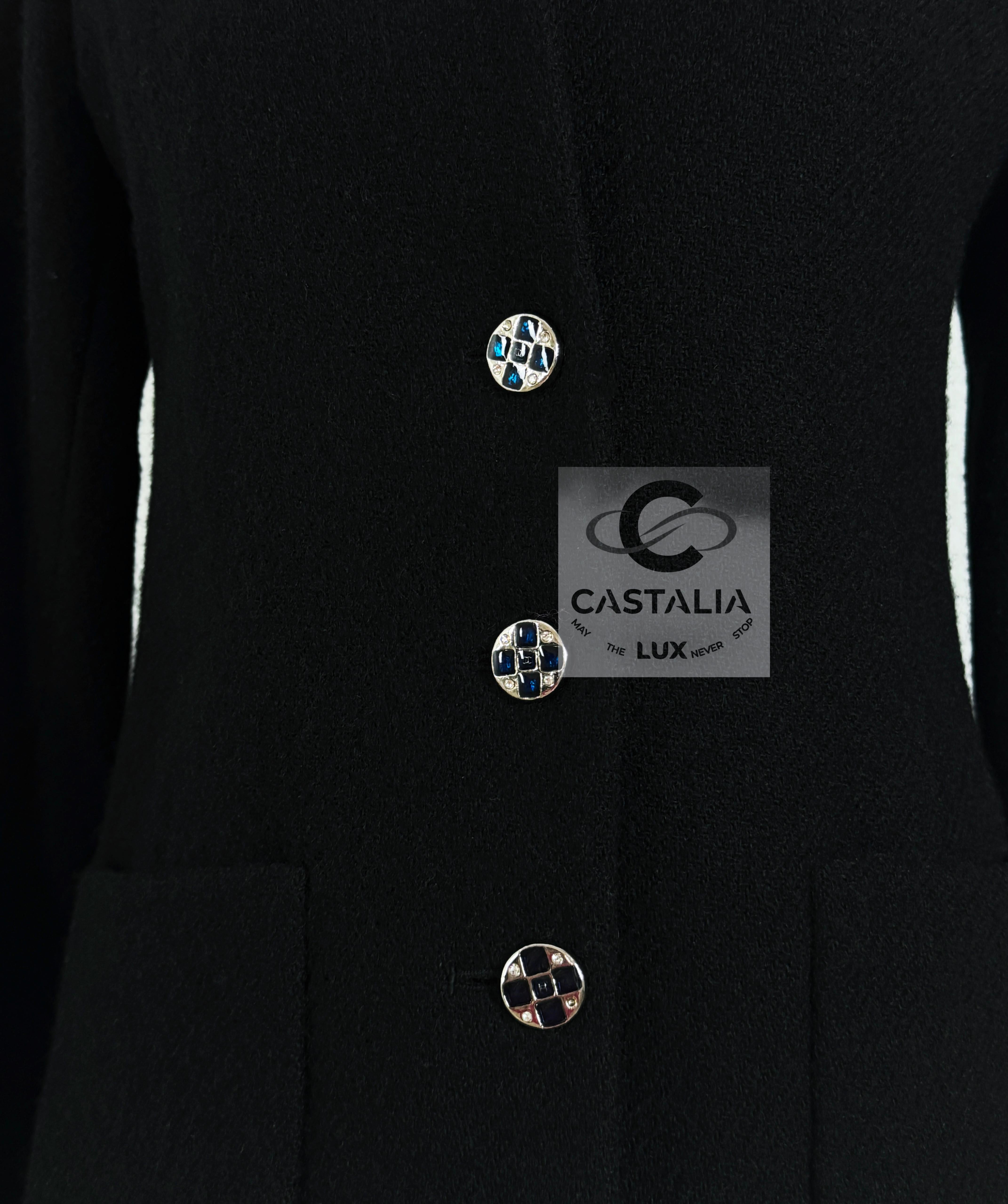 Chanel New 2022 Jewel Buttons Black Tweed Jacket 6