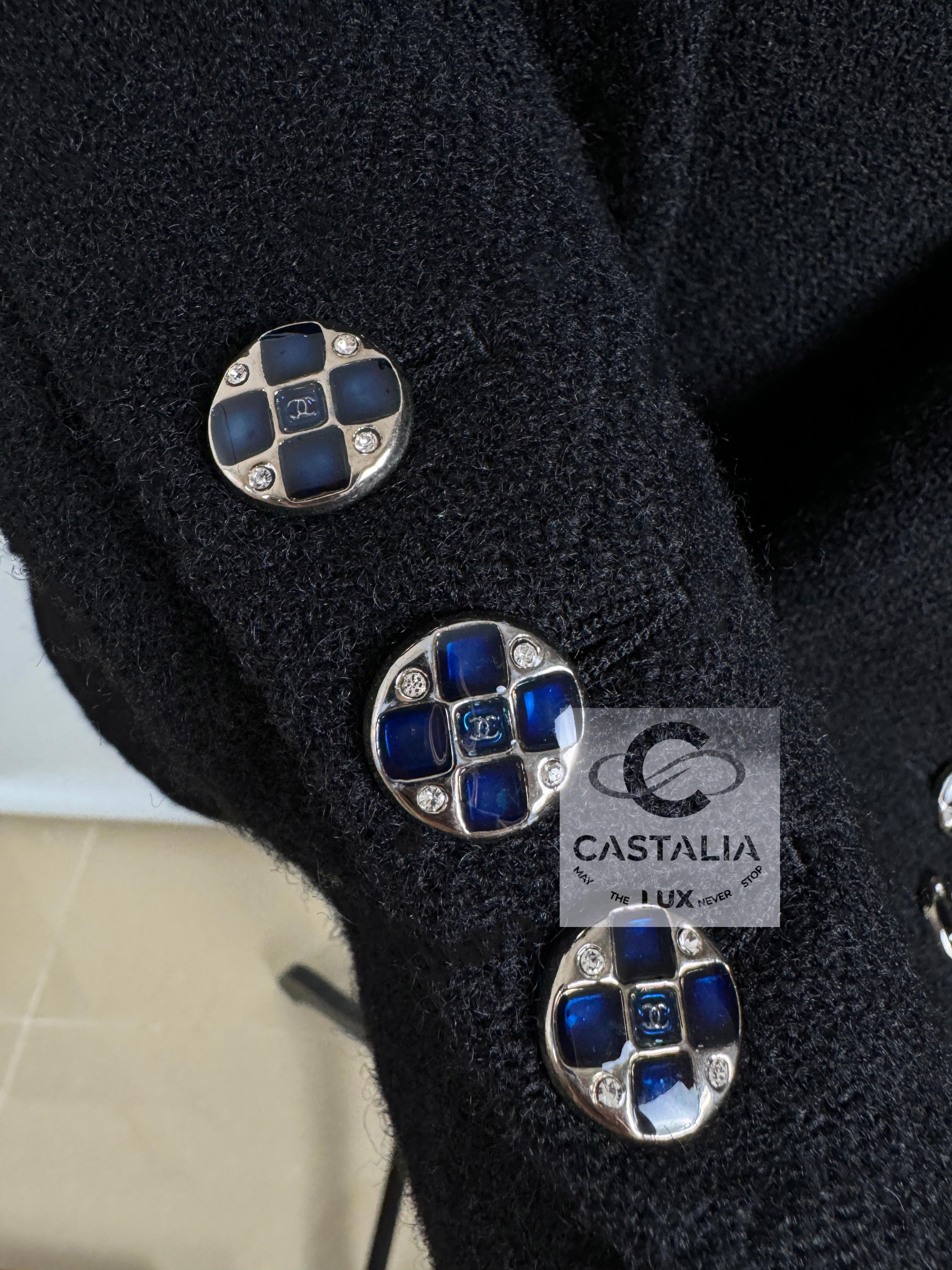 Chanel New 2022 Jewel Buttons Black Tweed Jacket 7