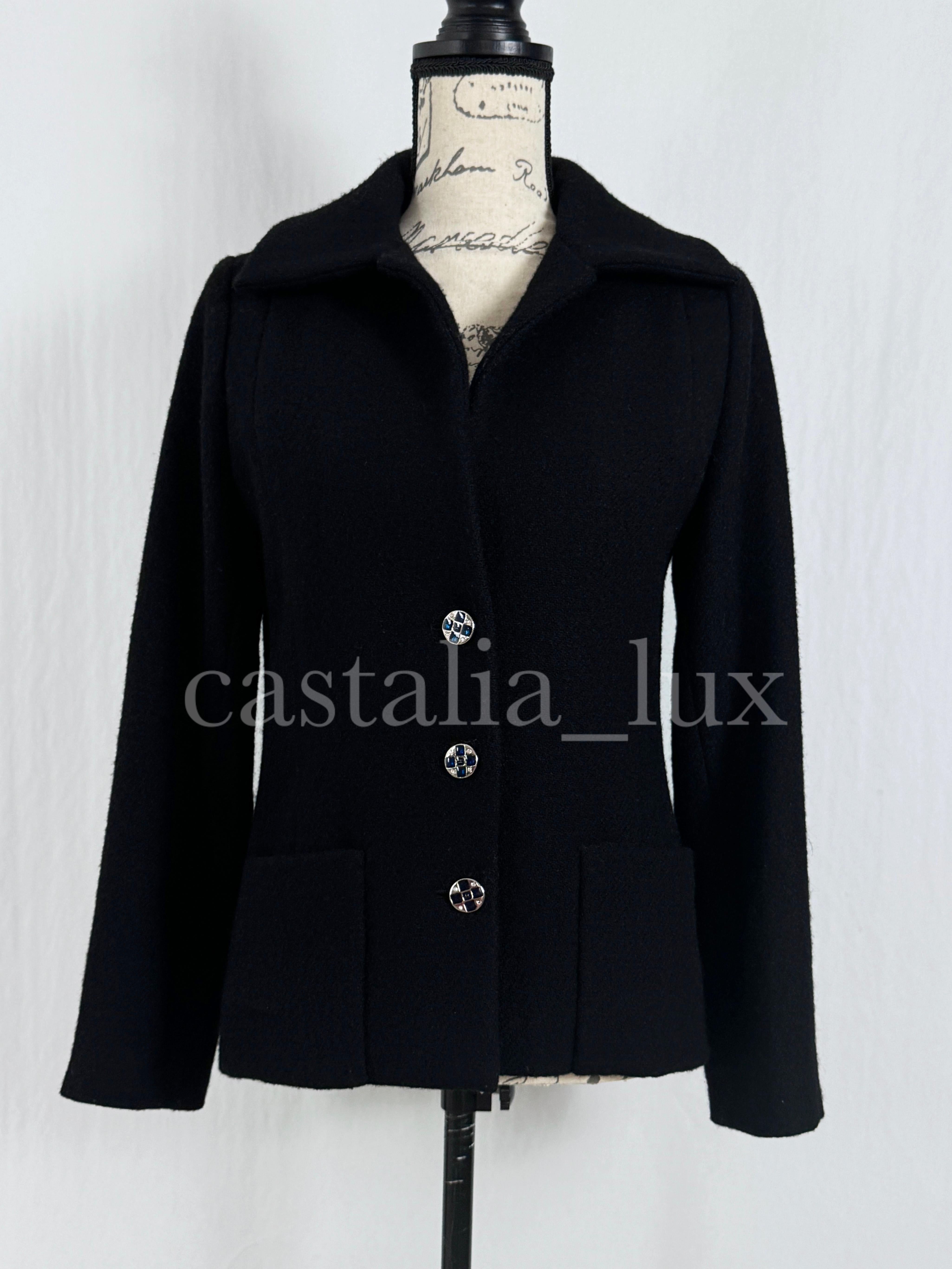 Chanel New 2022 Jewel Buttons Black Tweed Jacket 8