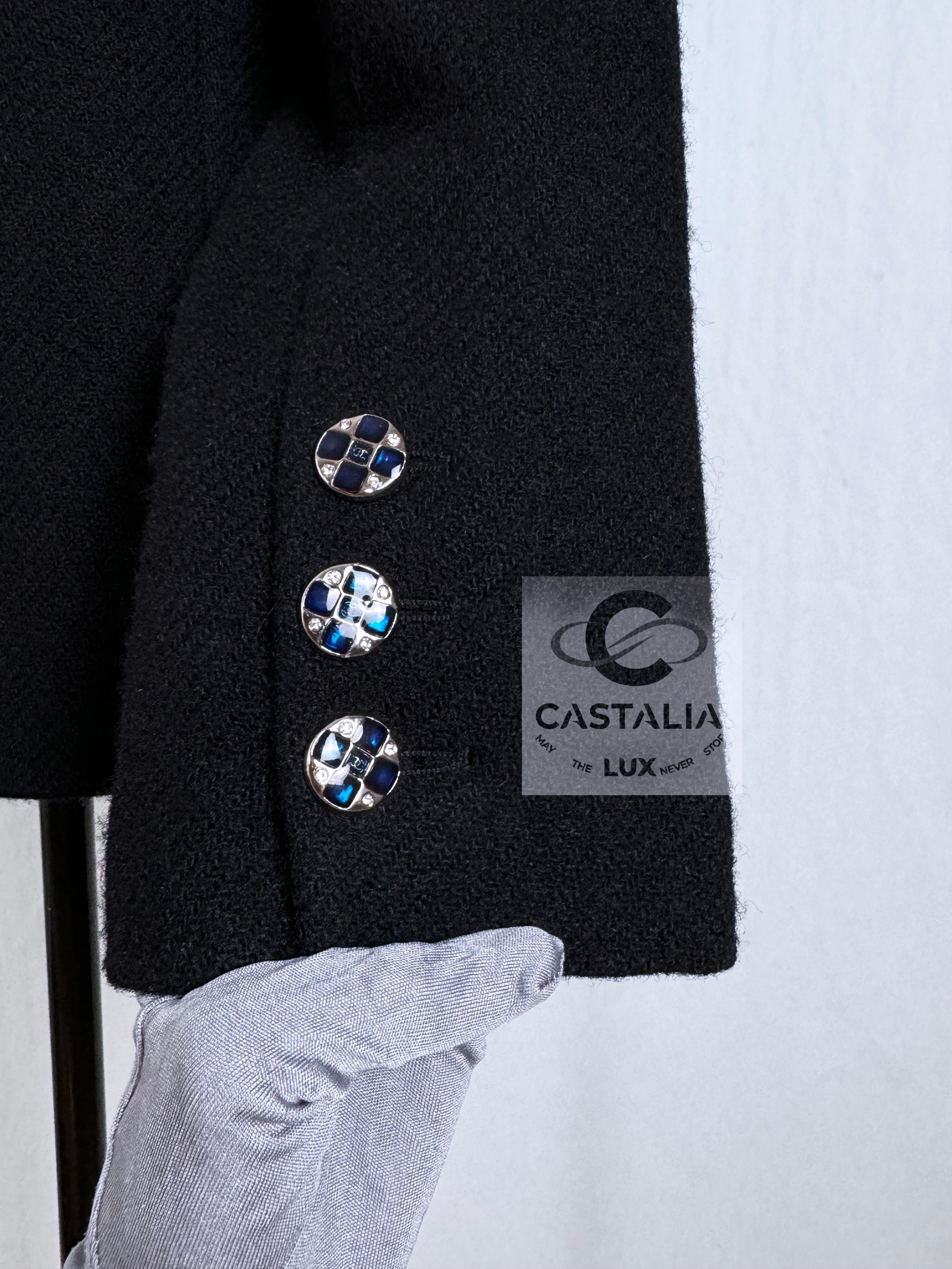 Chanel New 2022 Jewel Buttons Black Tweed Jacket 9