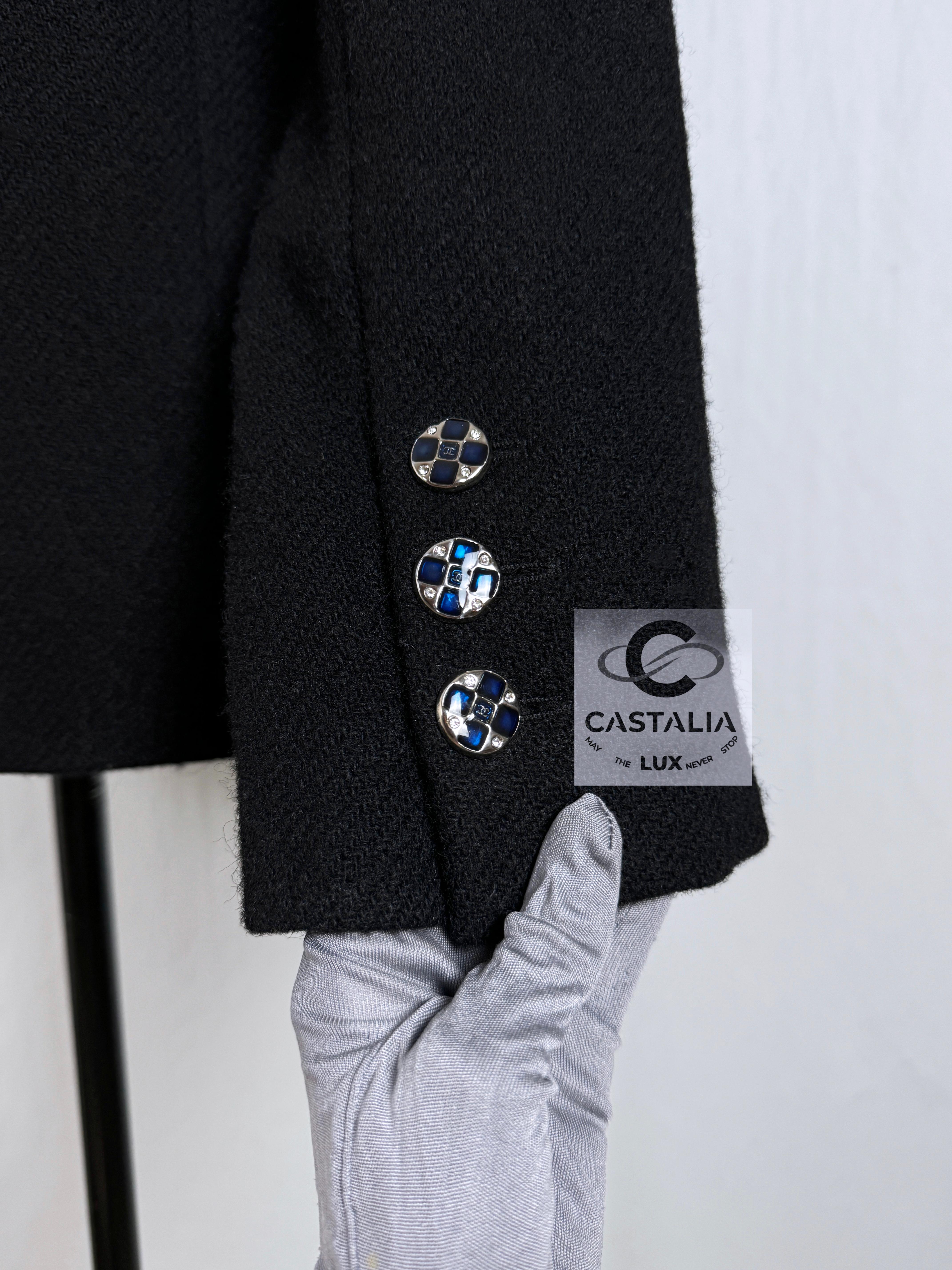 Chanel New 2022 Jewel Buttons Black Tweed Jacket 10