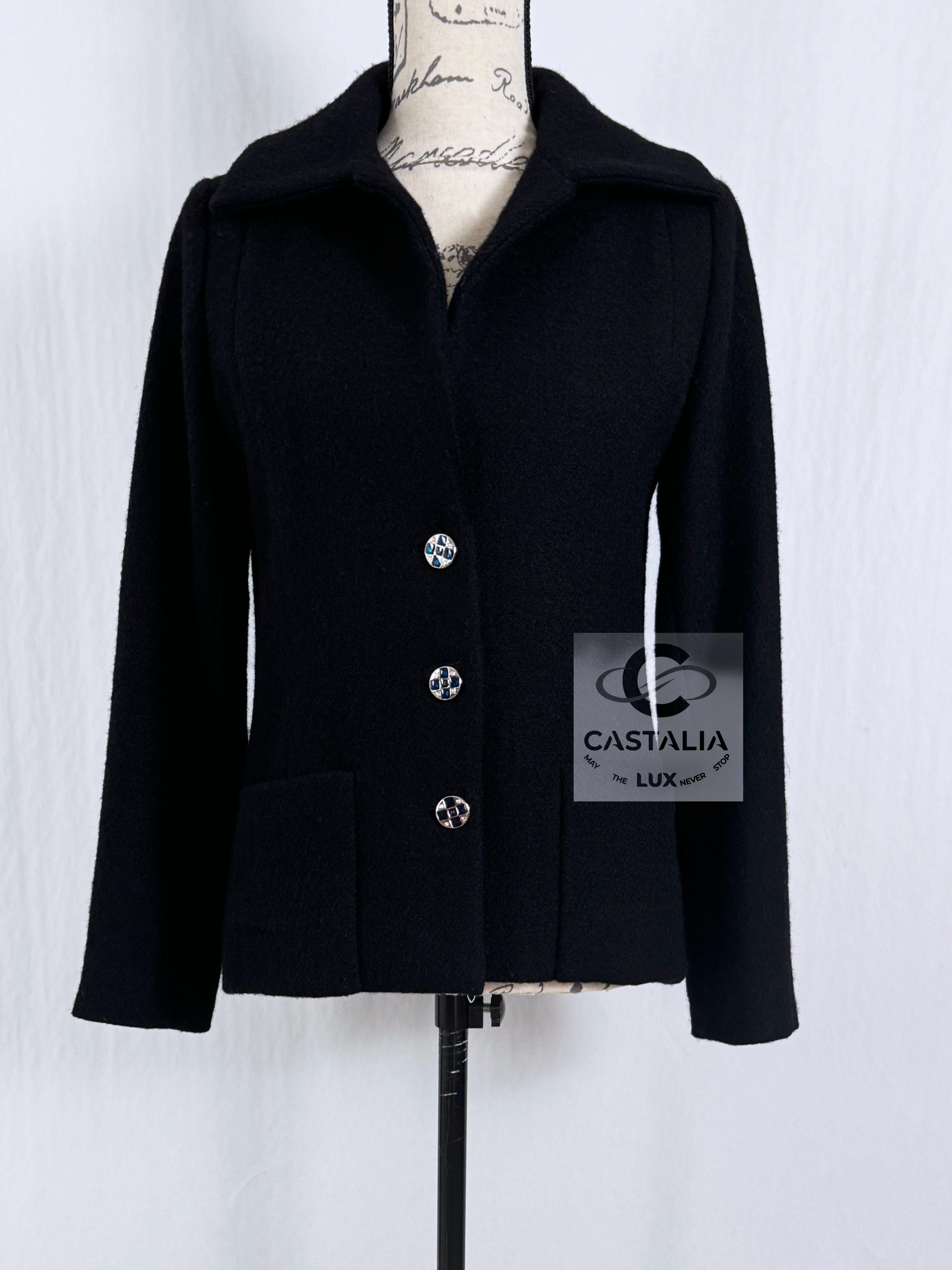 Chanel New 2022 Jewel Buttons Black Tweed Jacket 11