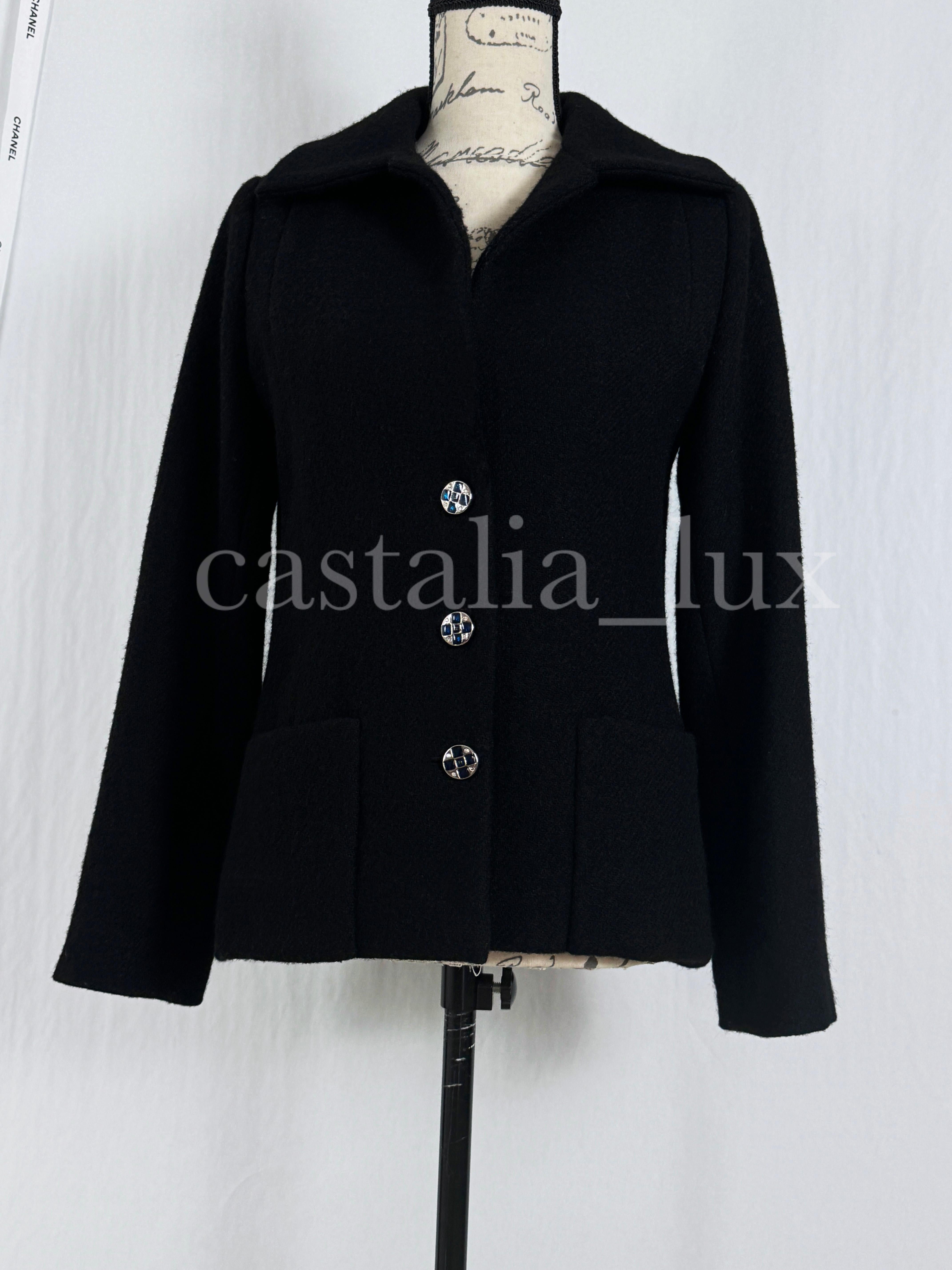 Chanel New 2022 Jewel Buttons Black Tweed Jacket 12