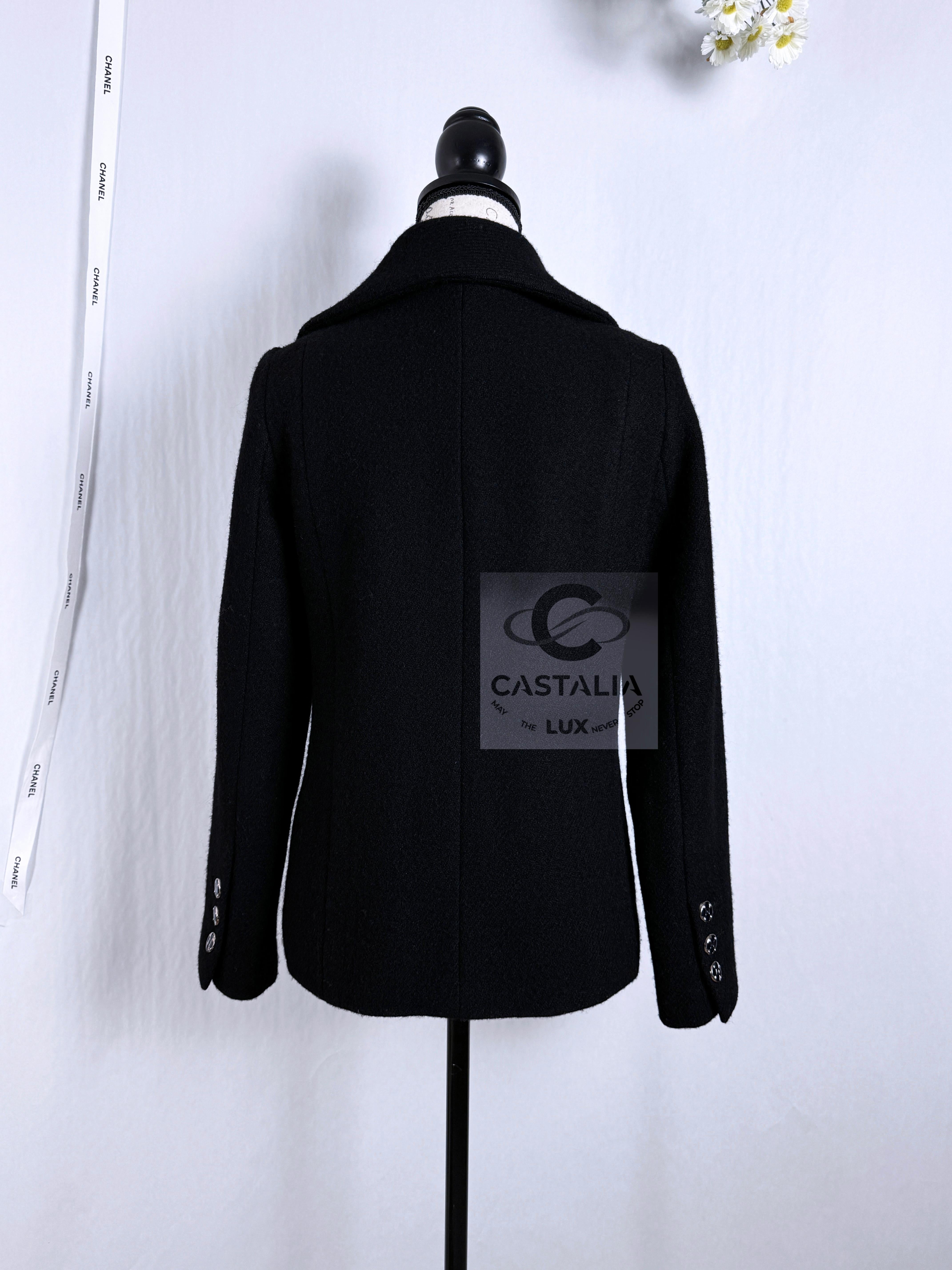 Chanel New 2022 Jewel Buttons Black Tweed Jacket 13