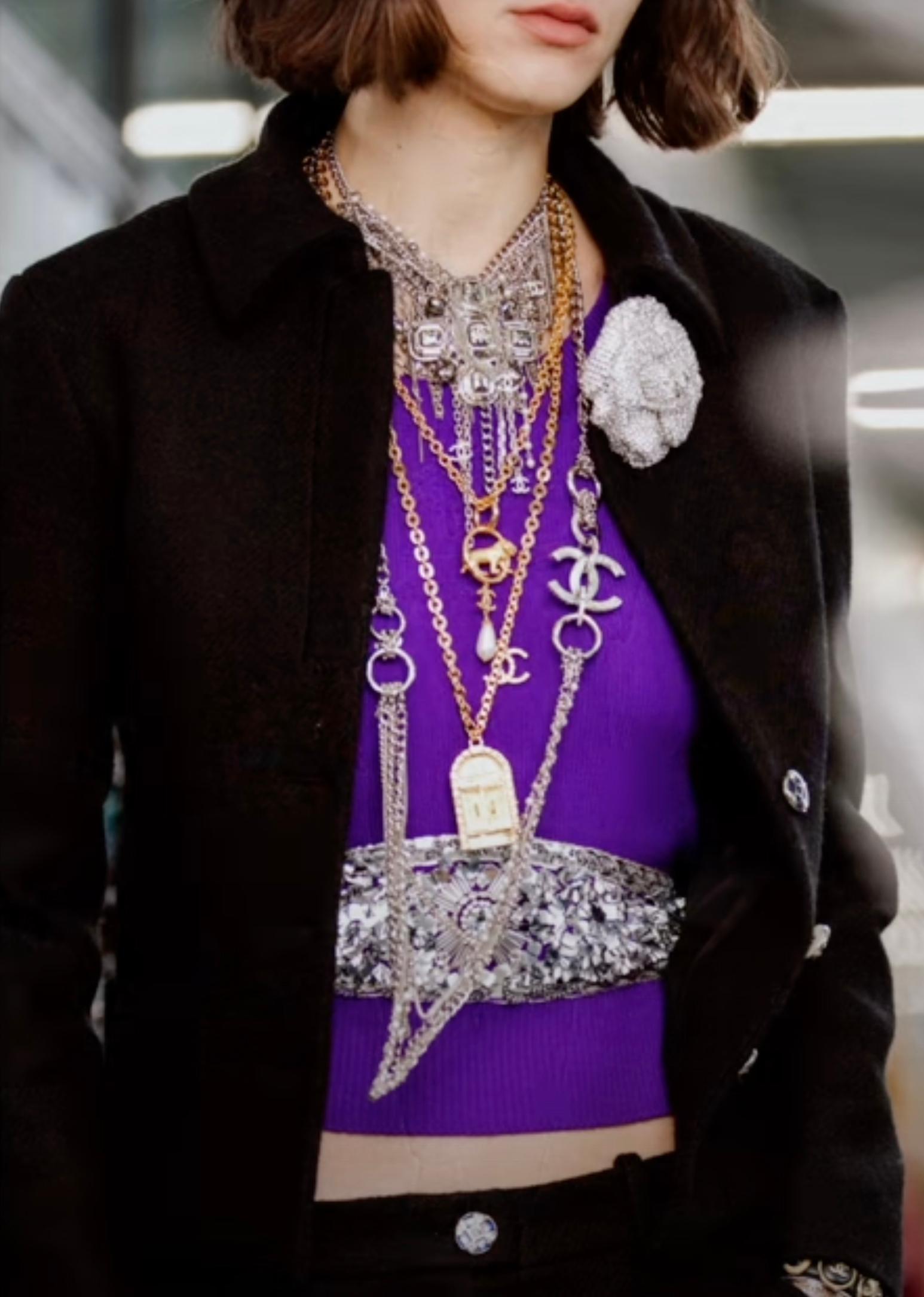 Chanel New 2022 Jewel Buttons Black Tweed Jacket 2