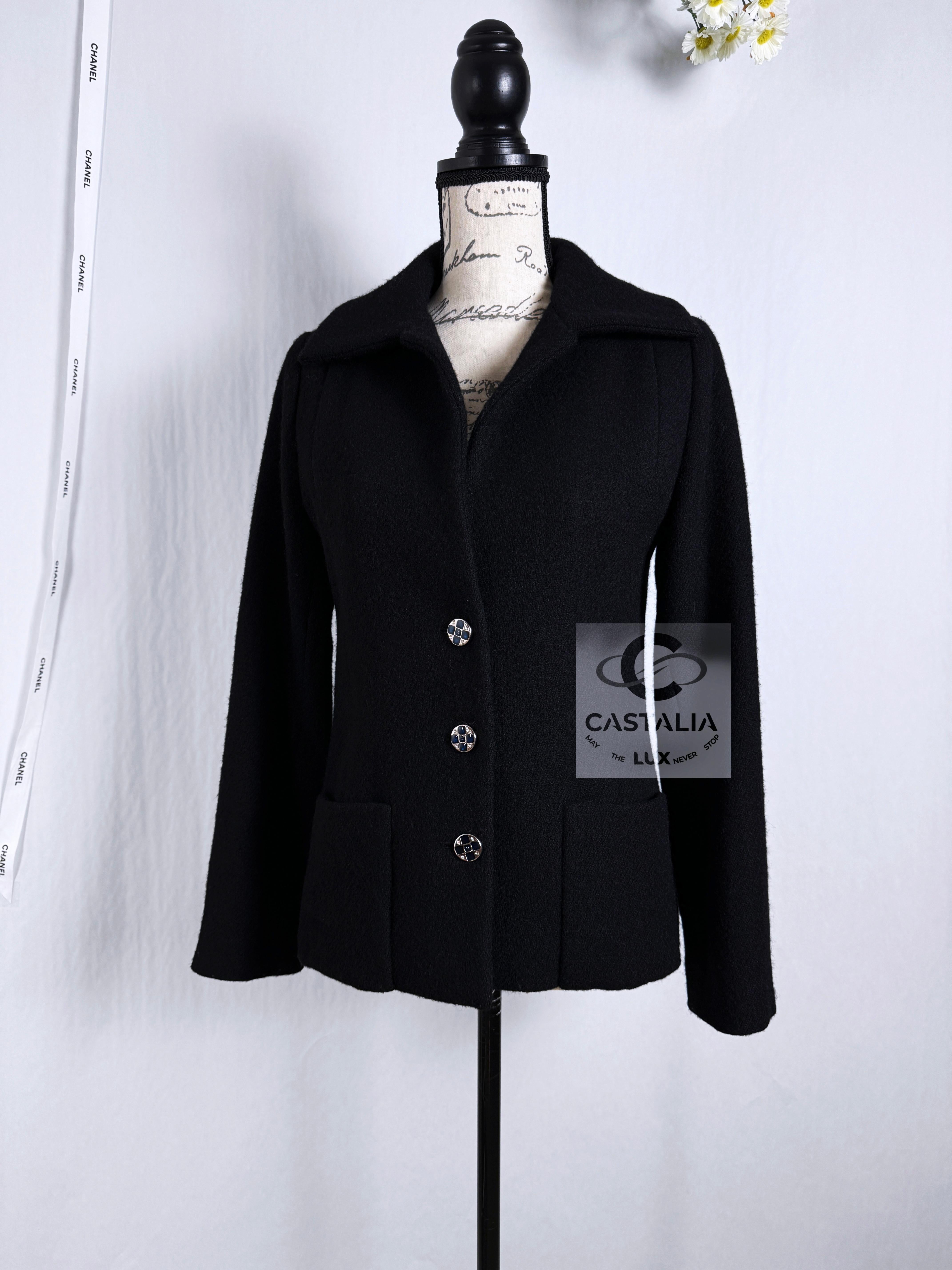 Chanel New 2022 Jewel Buttons Black Tweed Jacket 4