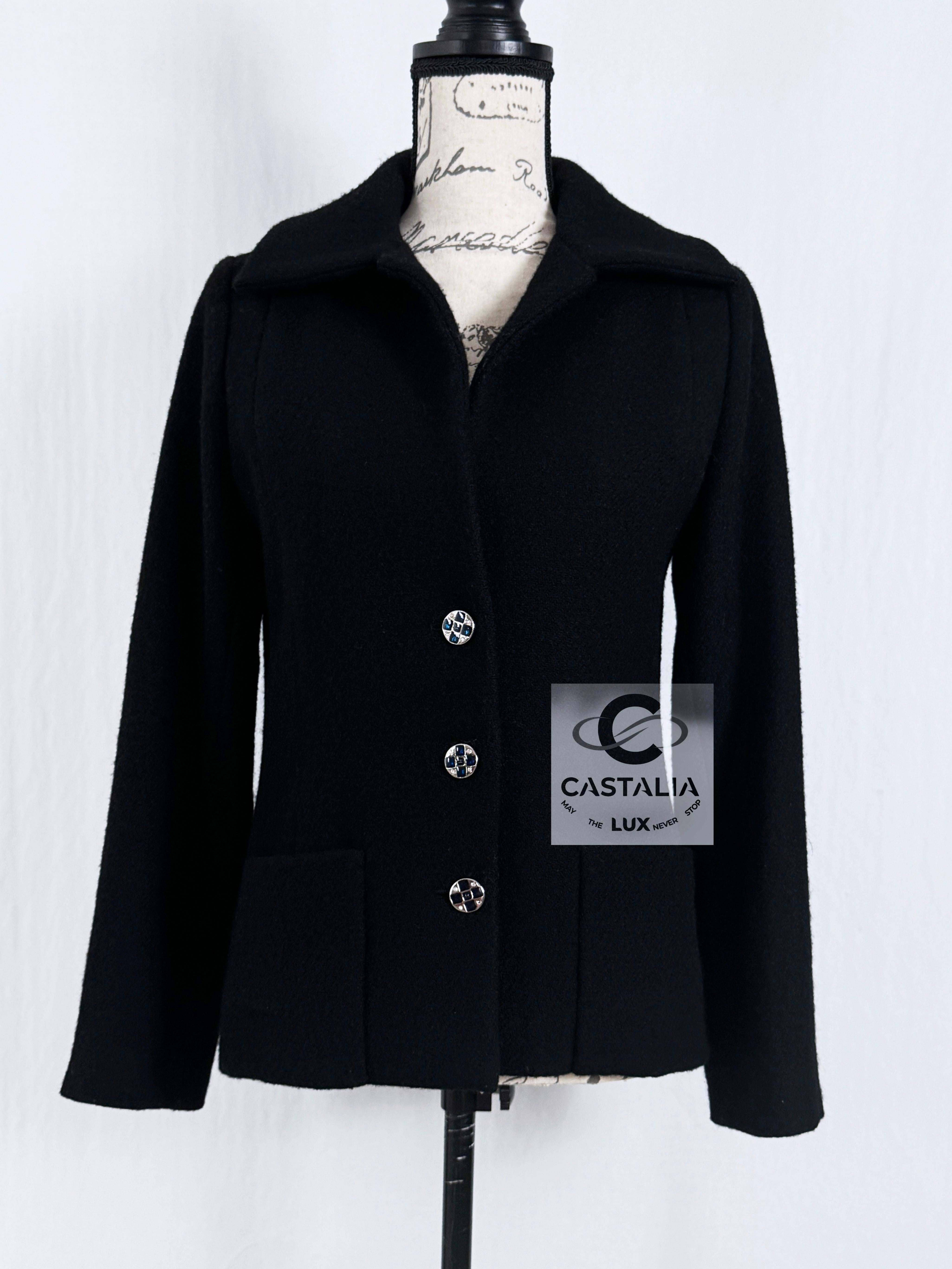 Chanel New 2022 Jewel Buttons Black Tweed Jacket 5