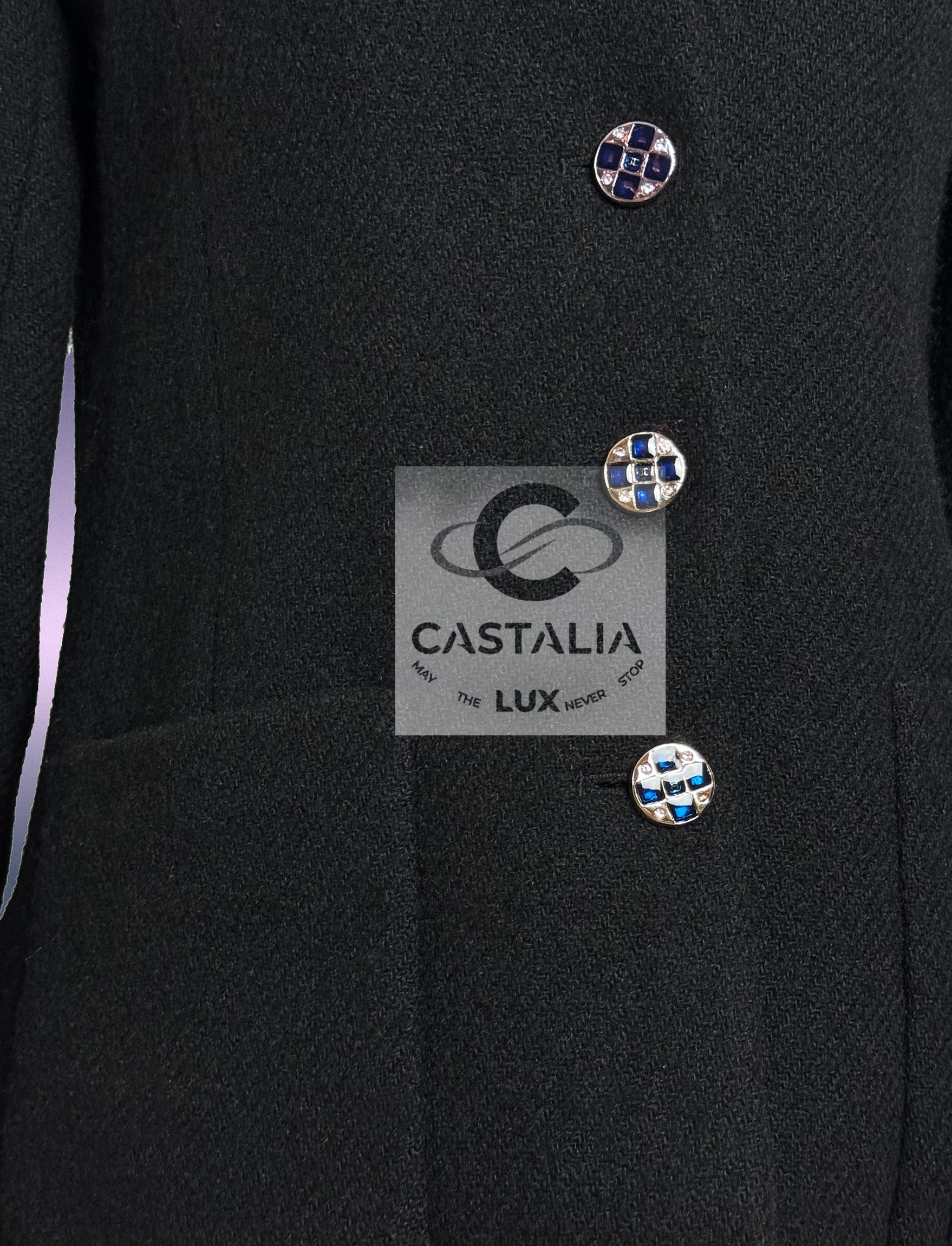 CHANEL Nueva 2022 Pasarela Chaqueta de tweed negro 34 FR en venta 6