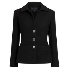 CHANEL New 2022 Runway Black Tweed Jacket 34 FR
