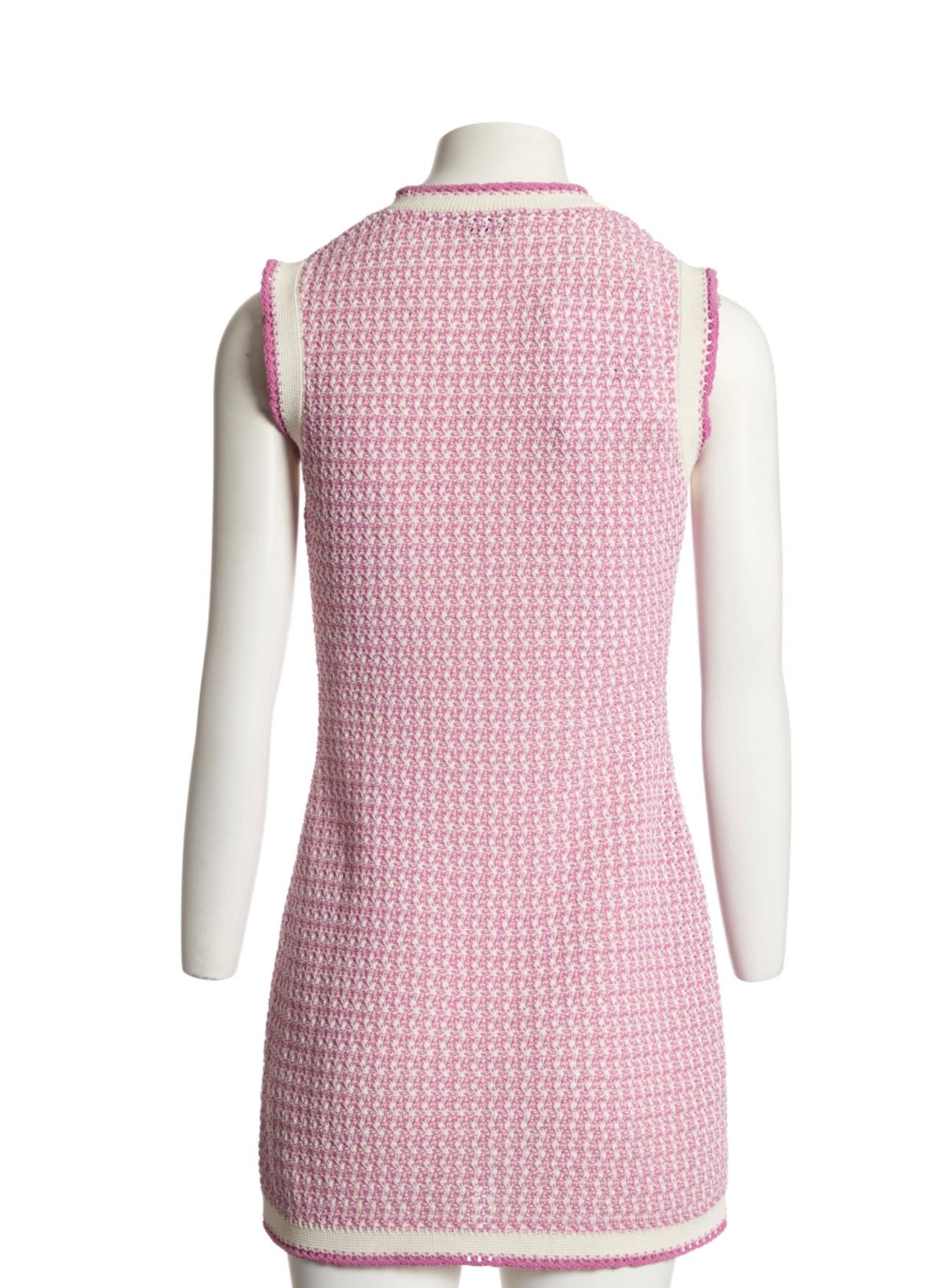 Chanel New 2022 Spring CC Buttons Knit DressNew Chanel ecru knit dress with CC b 1