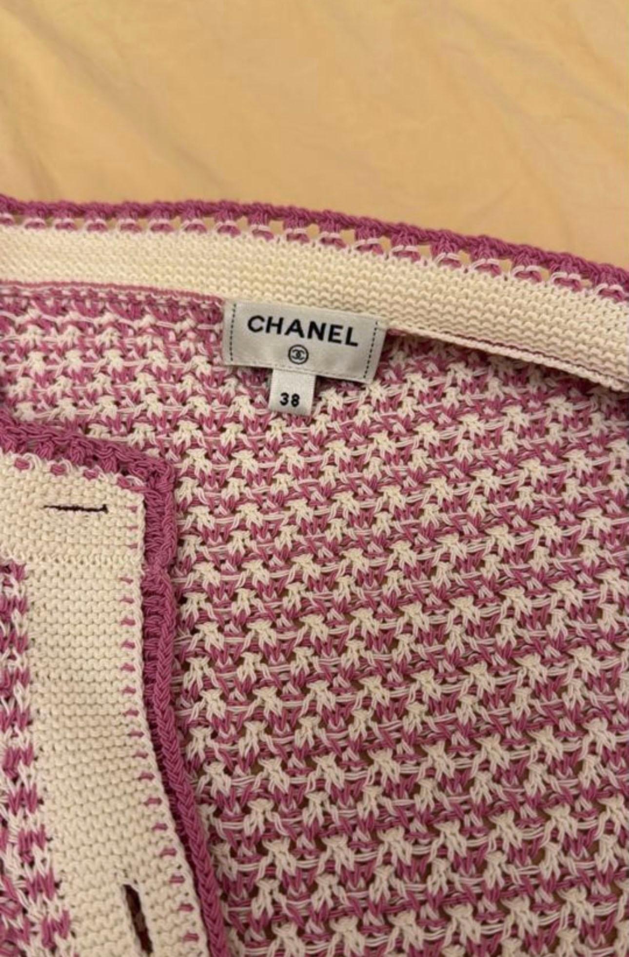 Chanel New 2022 Spring CC Buttons Knit DressNew Chanel ecru knit dress with CC b 4