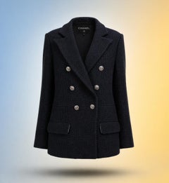 CHANEL New 2022 Timeless Black Tweed Jacket 40 FR