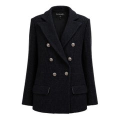 CHANEL New 2022 Timeless Black Tweed Jacket 40 FR