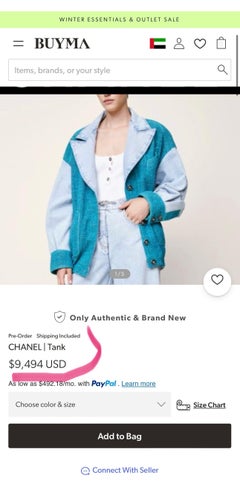 Chanel New 2022 Turquoise Tweed and Denim Jacket