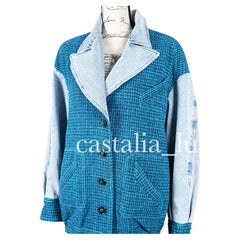Chanel New 2022 Turquoise Tweed Relaxed Jacket