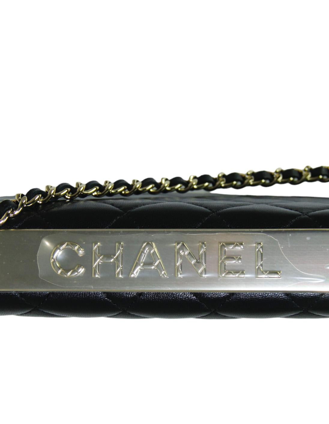 Chanel NEU 2023 Schwarze gesteppte trendige CC WOC Umhängetasche mit Umhängetasche im Angebot 5