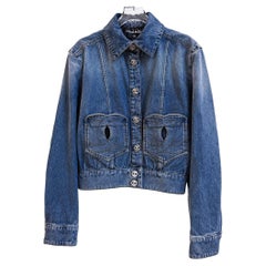Chanel New 2024 CC Heart Patches Denim Jacket 36 FR