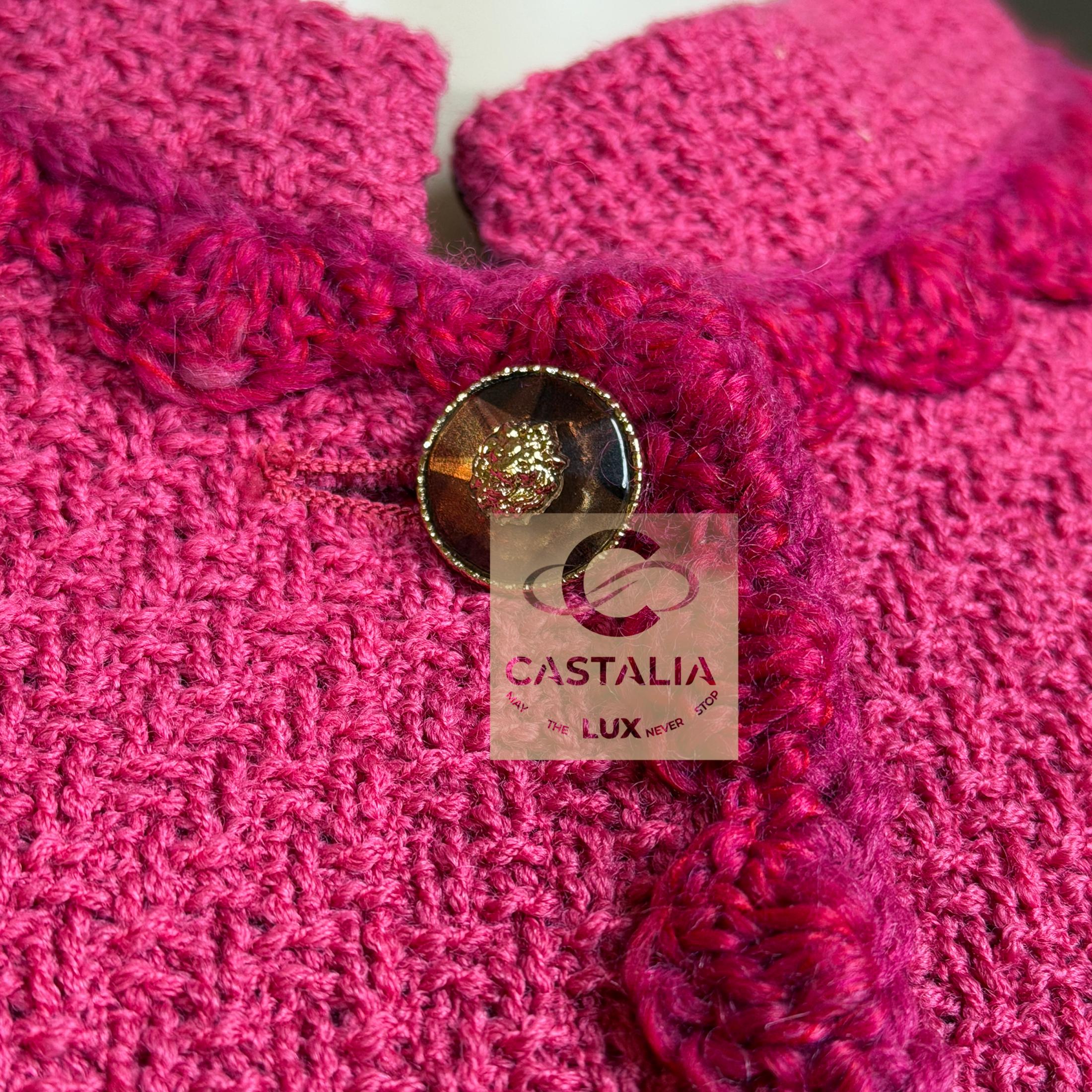 CHANEL New 2024 Paris / Manchester Fuchsia Tweed Jacke 38 FR im Angebot 5