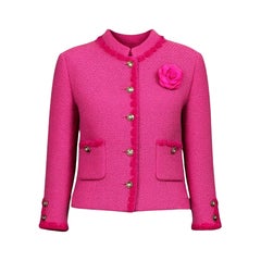 CHANEL New 2024 Paris / Manchester Fuchsia Tweed Jacket 38 FR