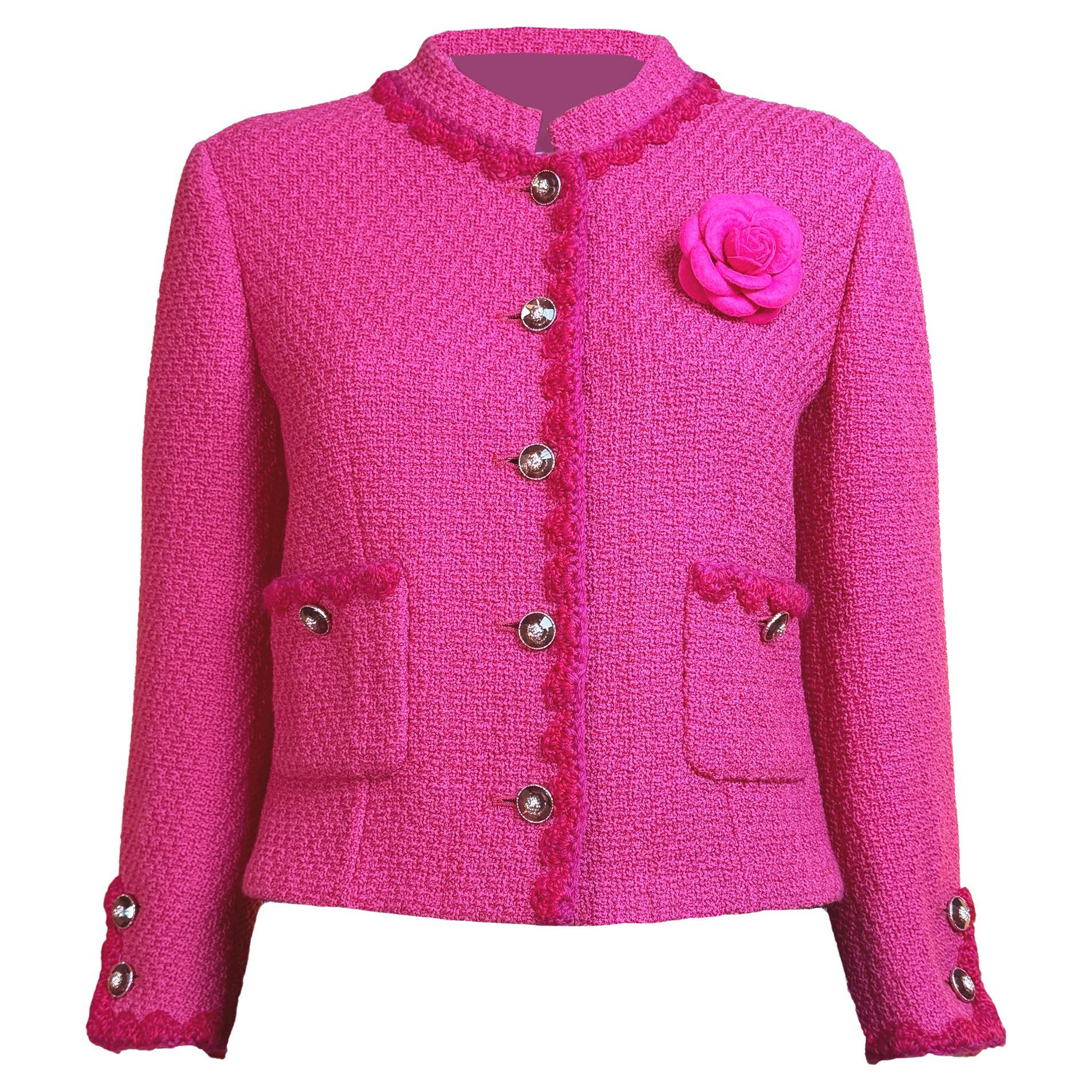 Chanel New 2024 Paris / Manchester Giacca in tweed fucsia 38 FR