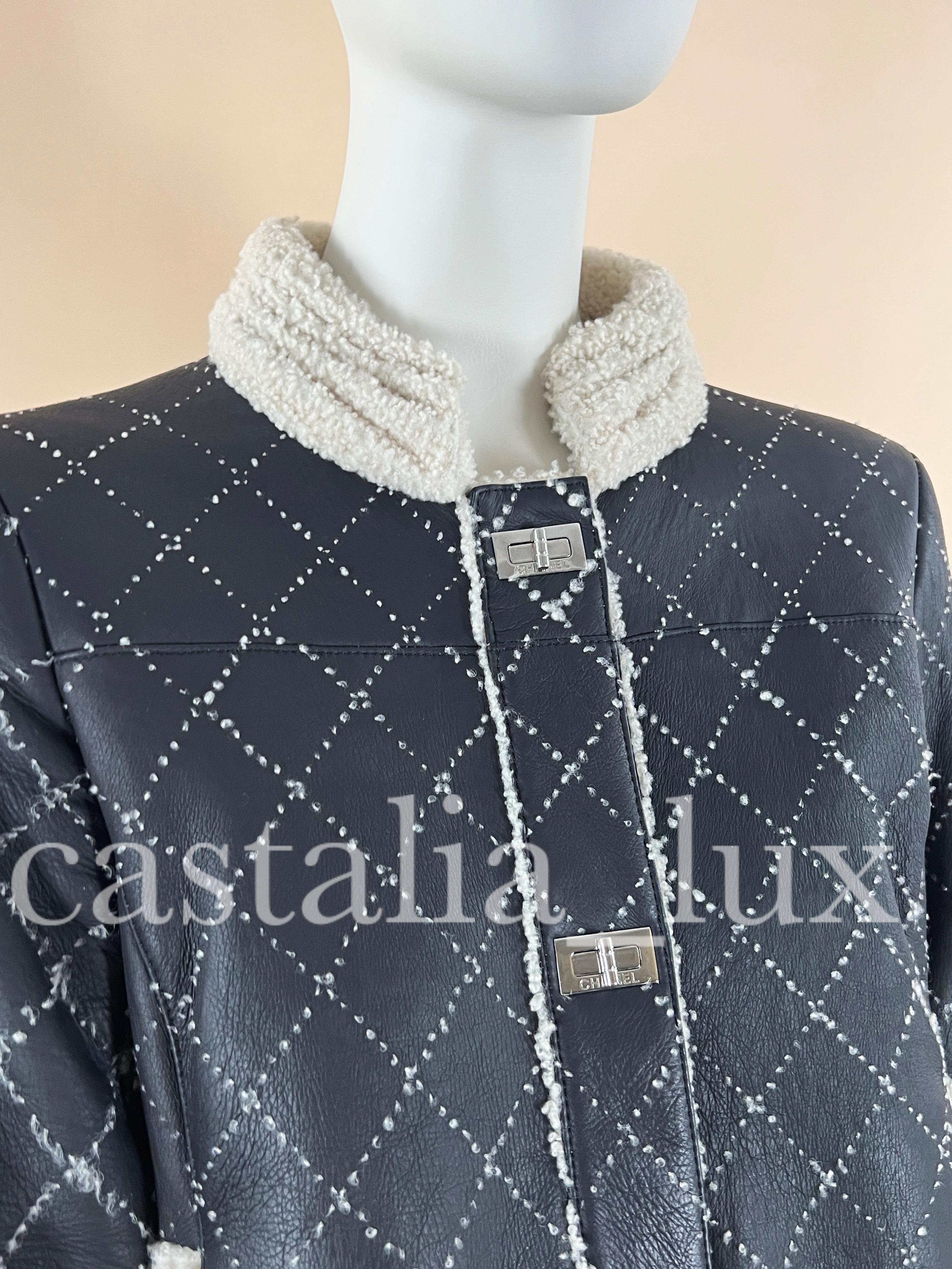 Chanel New 2.55 Black Shearling Jacket 2