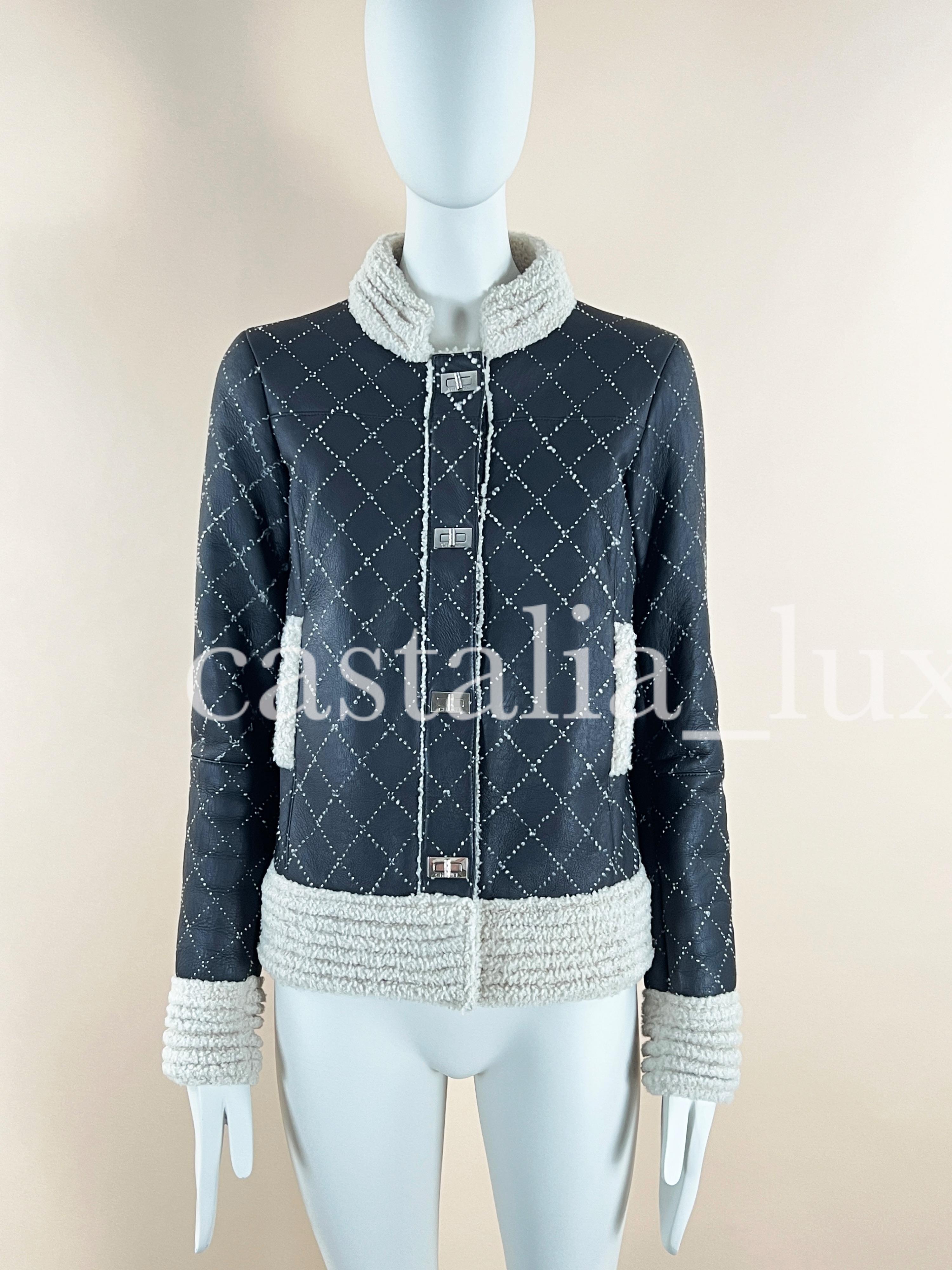 Chanel New 2.55 Black Shearling Jacket 3