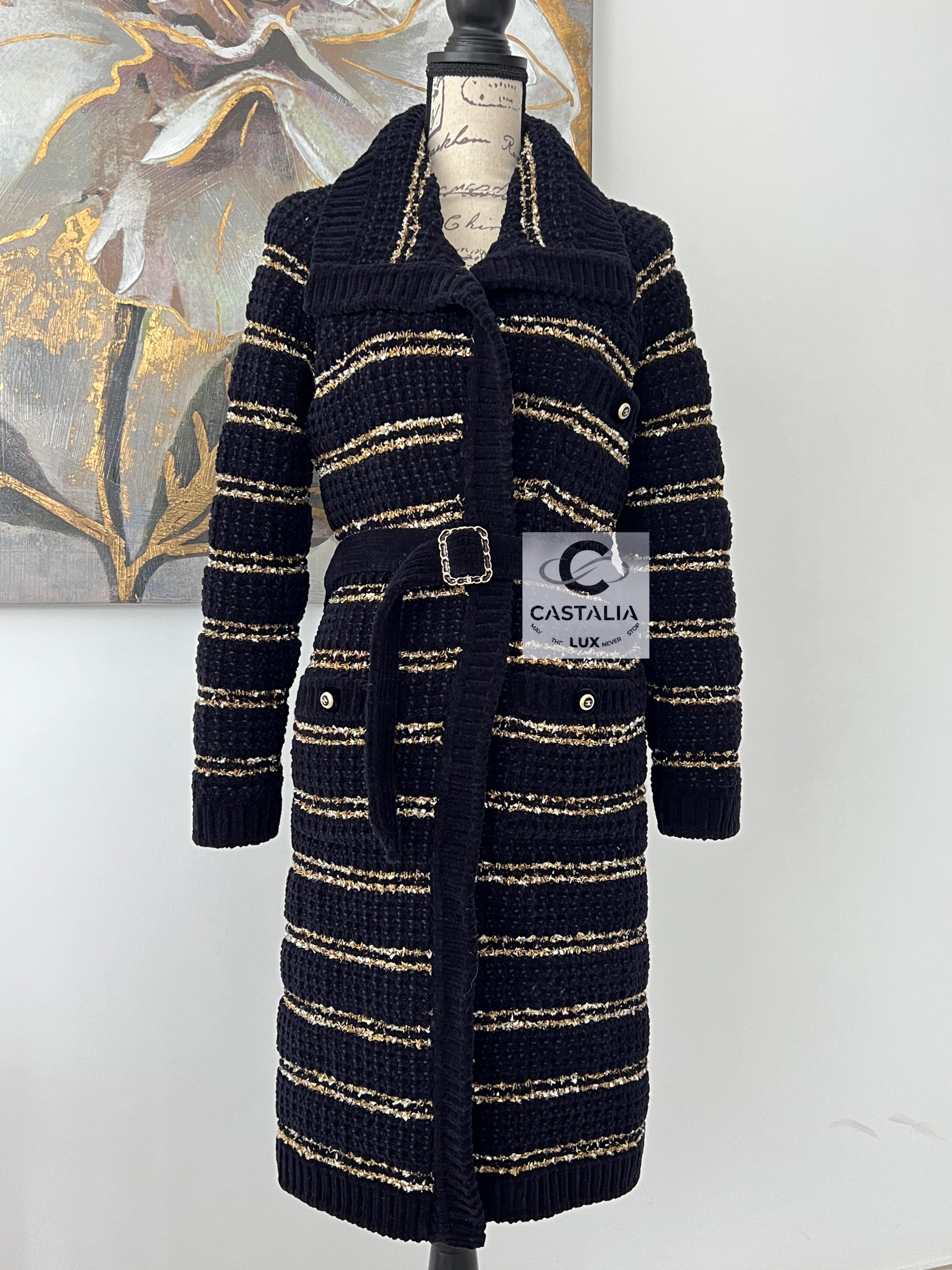 Black Chanel New 31 Rue Cambon Runway Relaxed Coat