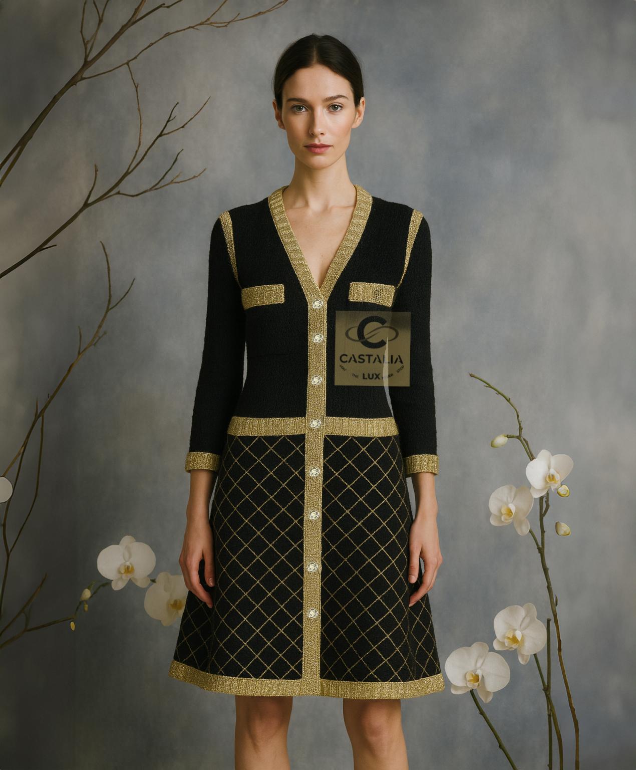 CHANEL Neu 9K$ Ikonische Coco Brasserie Gesteppte Jacke Kleid 38 FR im Angebot 5