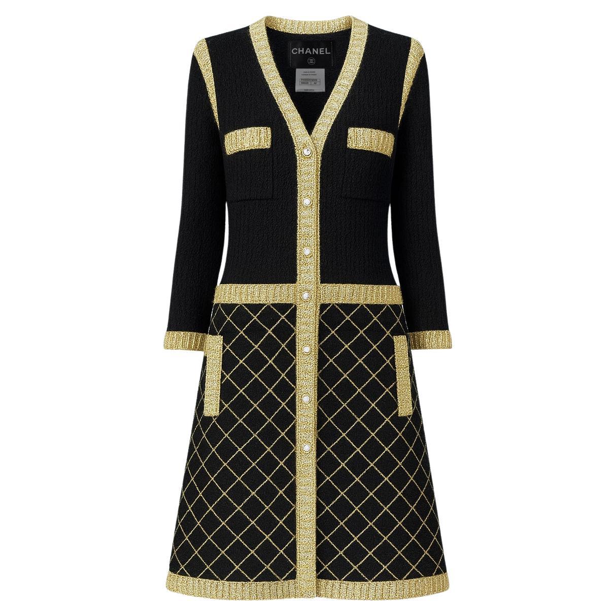 CHANEL New 9K$ Iconic Coco Brasserie Quilted Jacket Dress 38 FR
