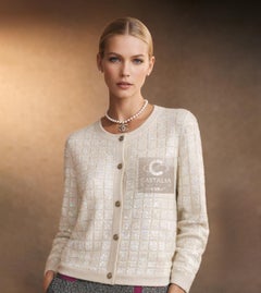 CHANEL New Anna Wintour Style Sequin Cashmere Jacket 44 FR