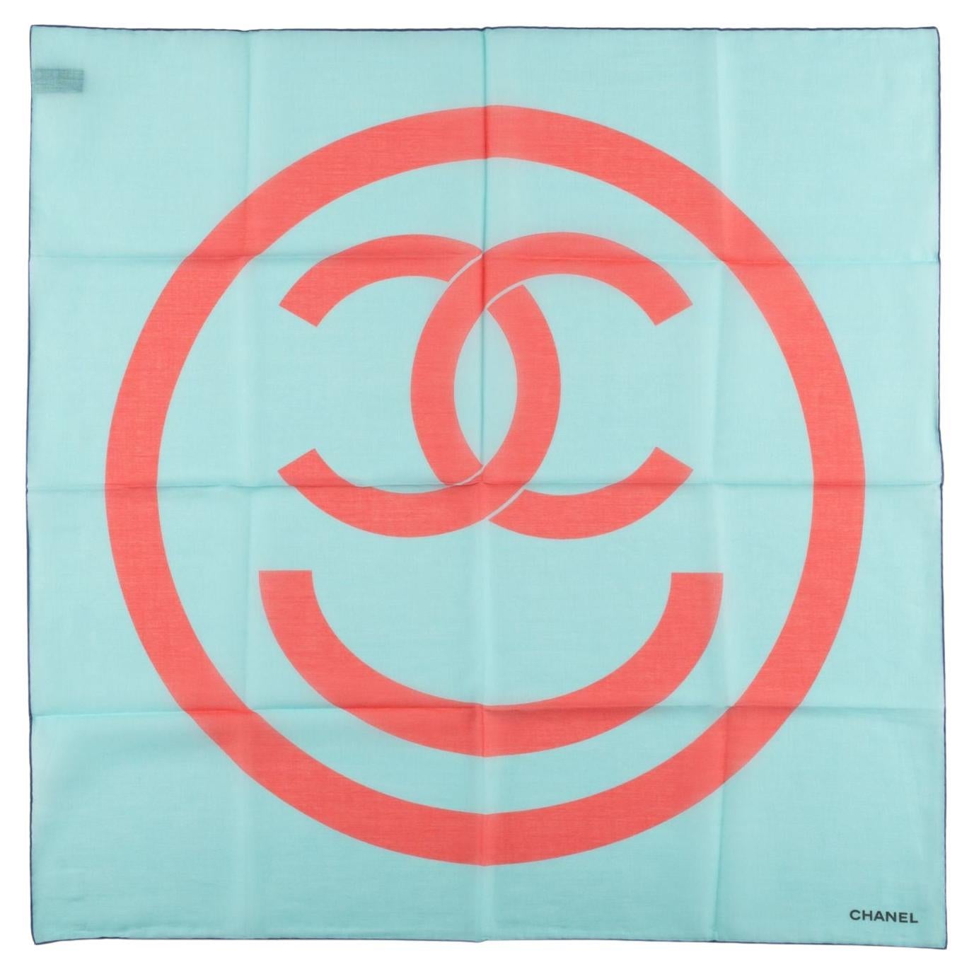 Chanel New Aqua CC Cotton Scarf