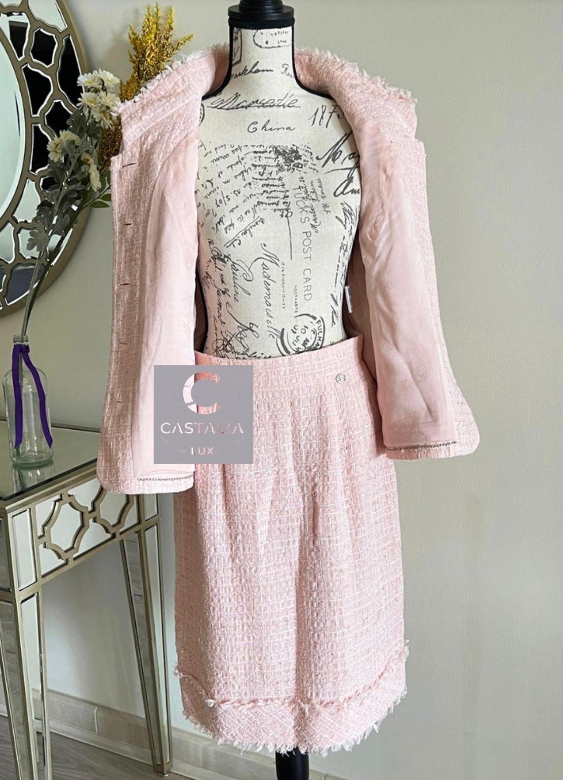 Chanel New Barbie Style Ribbon Tweed Jacket and Skirt Set 6