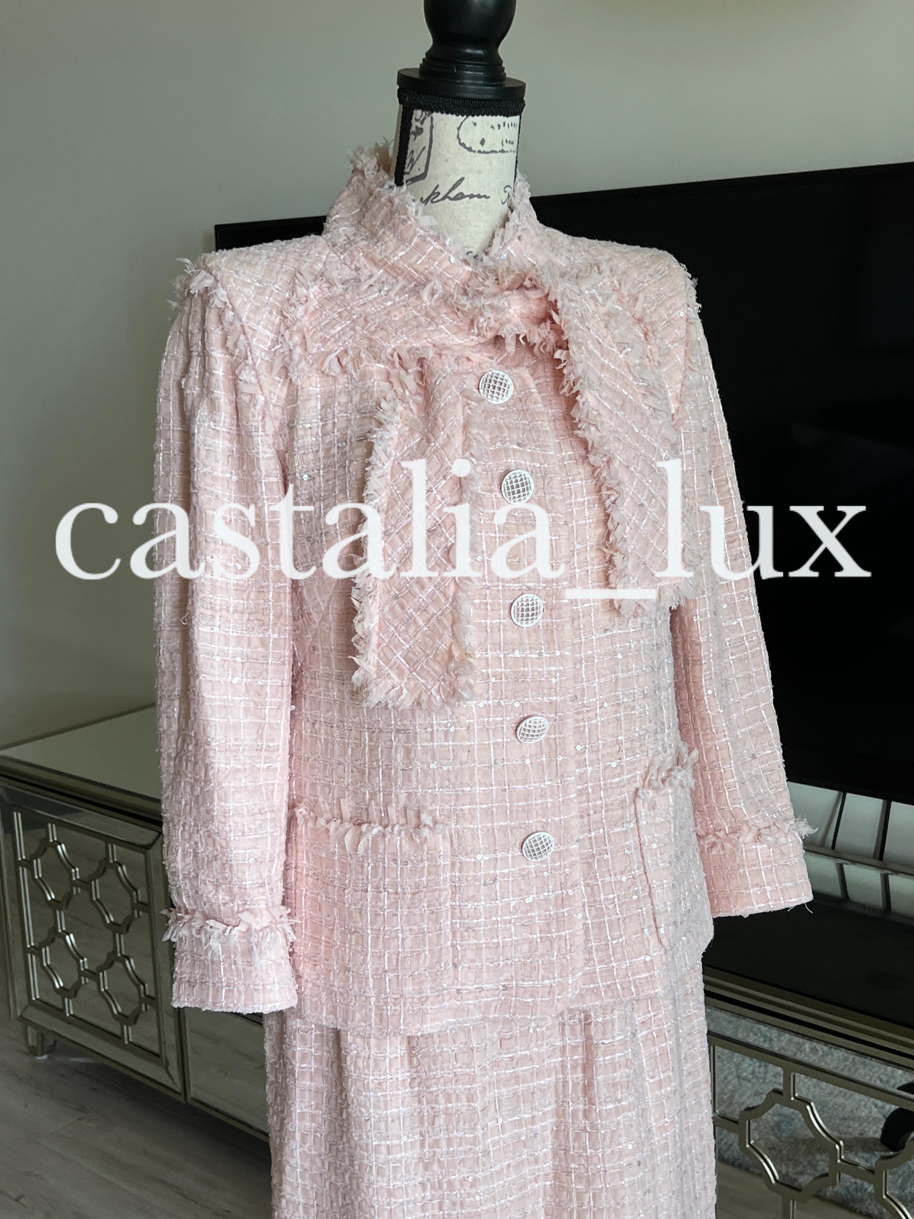Women's Chanel New Barbie Style Ribbon Tweed Jacket and Skirt Set