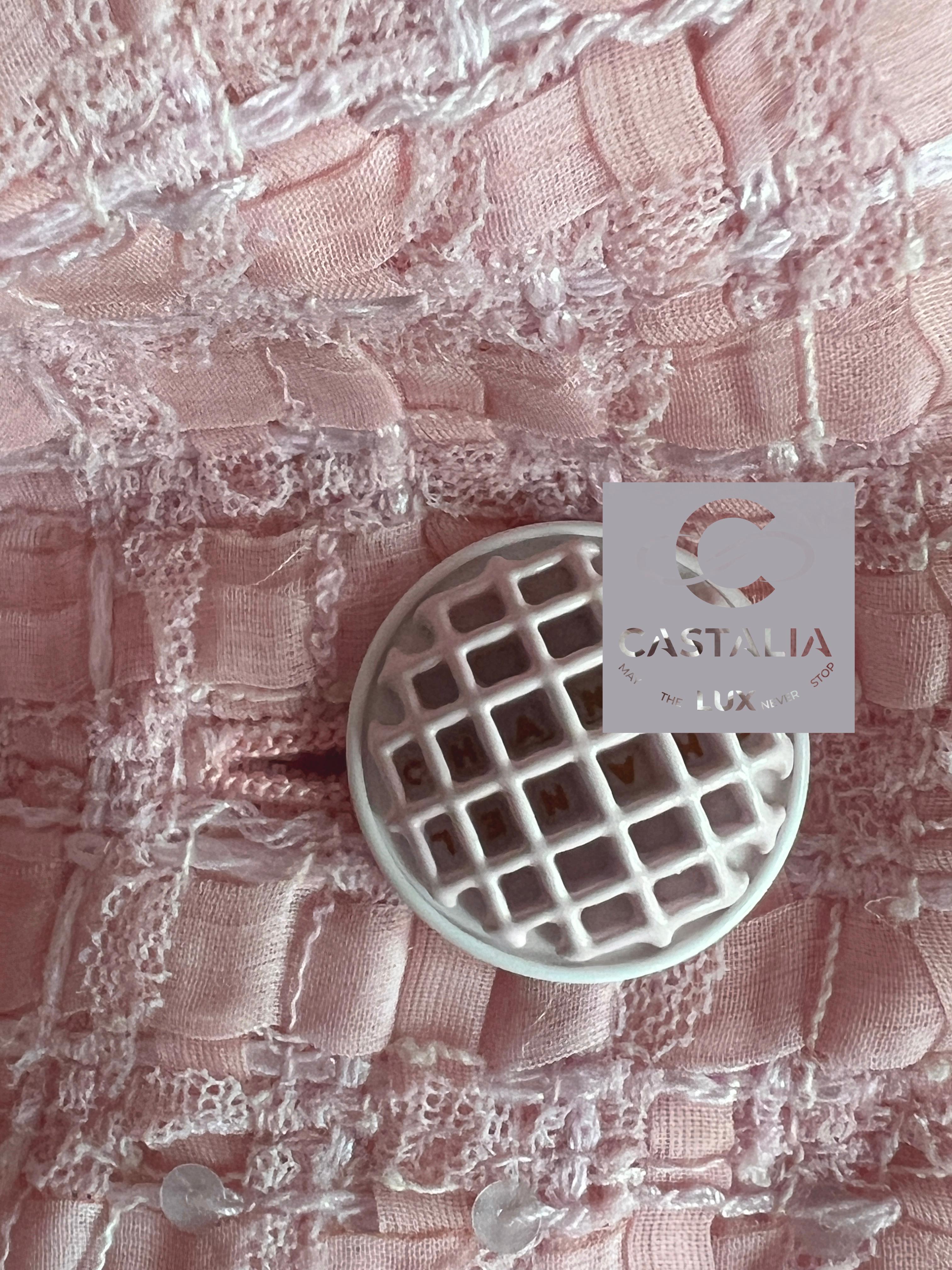 Chanel New Barbie Style Ribbon Tweed Jacket and Skirt Set 1