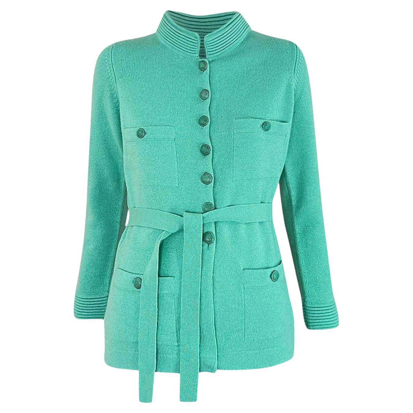 Chanel New Belted Cashmere Jacket For Sale