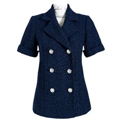 Chanel New Black and Navy Tweed Jacket