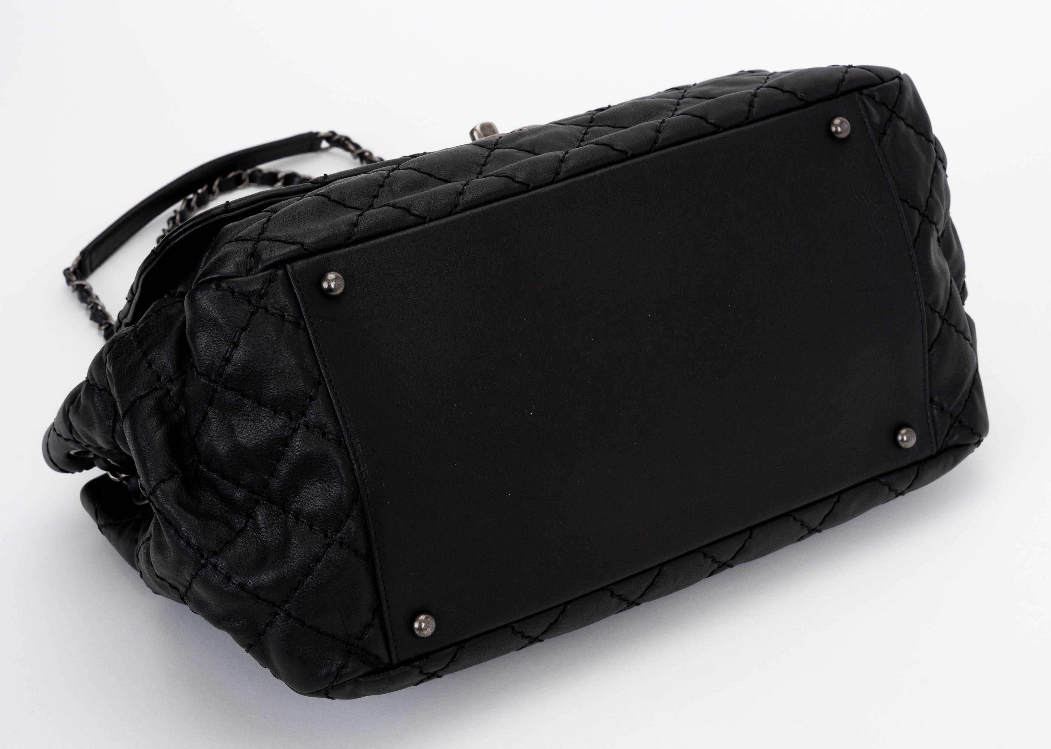 Chanel New Black Calfskin Flap Bag For Sale 1
