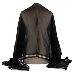 Chanel New Black CC Silk Chiffon Shawl