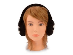 Chanel New Black Shearling Logo Earmuffs