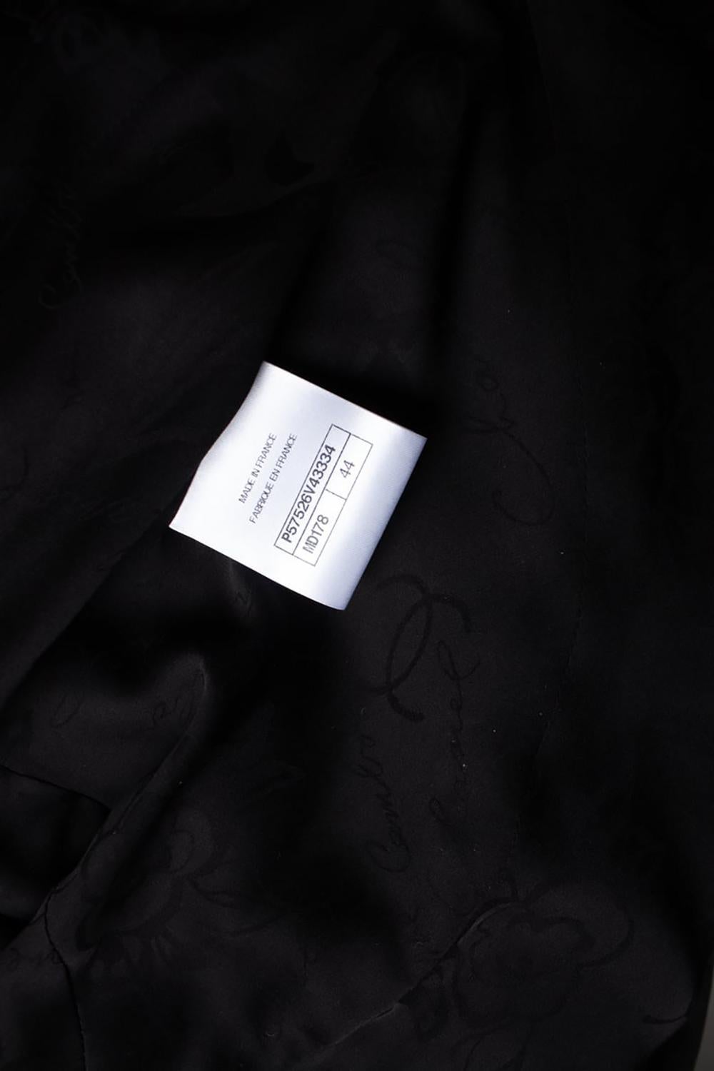 Chanel New Black Houndstooth Tweed Jacket For Sale 5
