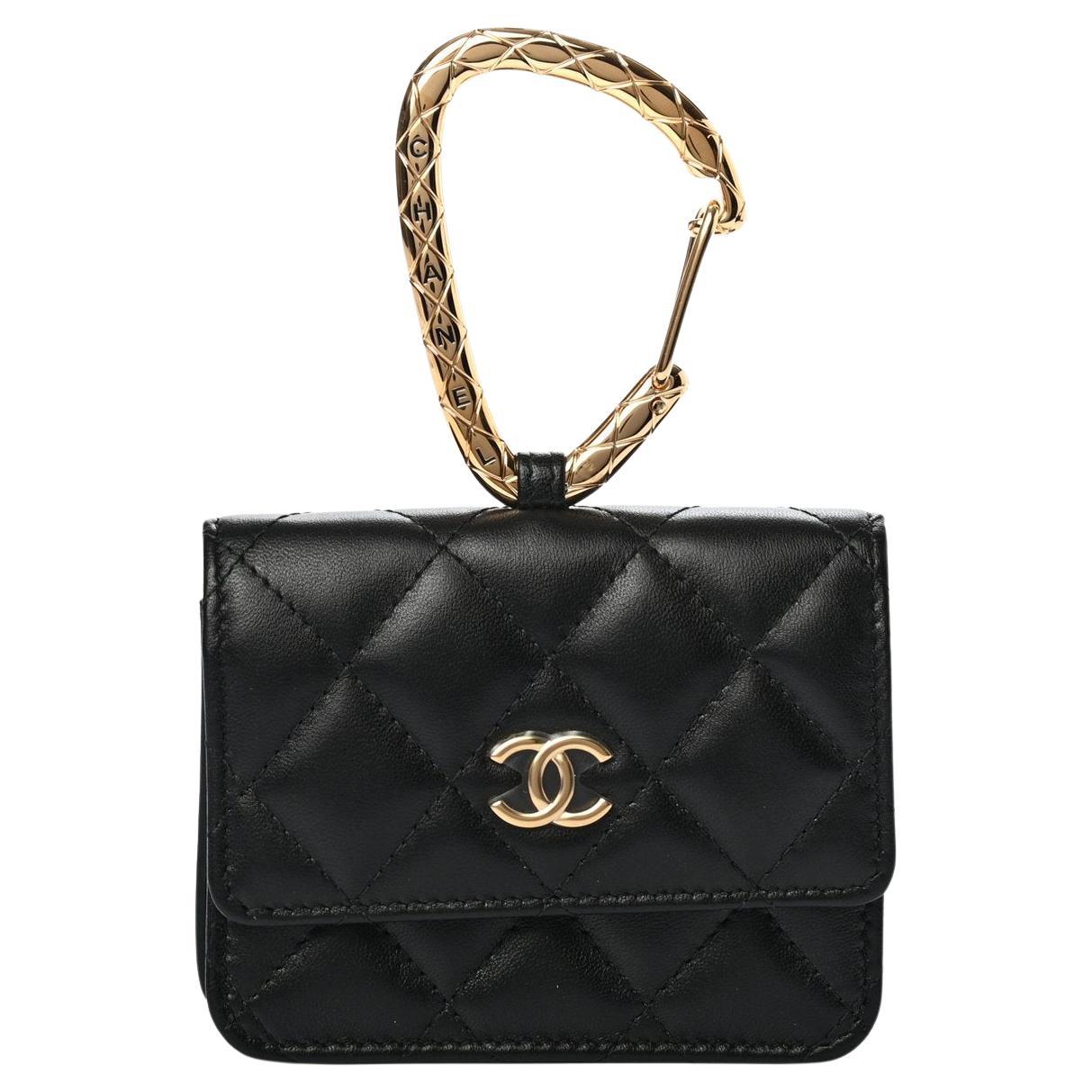 Replica Chanel Lambskin Flap Phone Holder with Chain with Imitation Pe