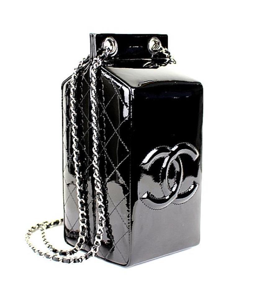 silver milk carton chanel bolsa