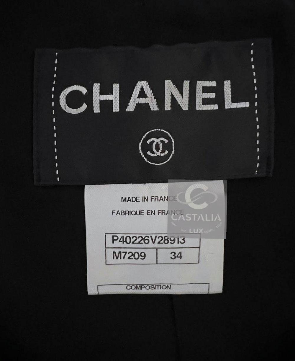 Chanel New Black Ribbon Tweed Jacket with Jewel Embellishment 5