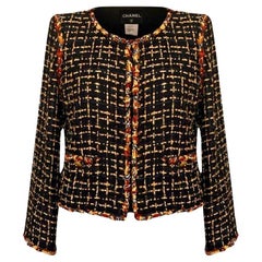 Chanel New Black Ribbon Tweed Jacket with Jewel Embellishment