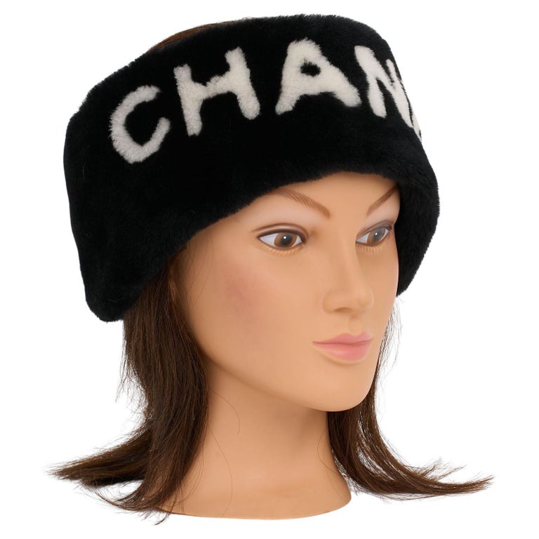 Chanel Black and White Viscose Blend Logo Headband Hatband Chanel headband coco logo - Gem main image 3