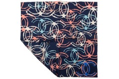 Chanel New Blue Multilogo Silk Scarf
