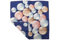 Chanel New Blue Pearls Silk Scarf
