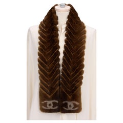 Chanel New Brown Chinchilla Orylag Scarf